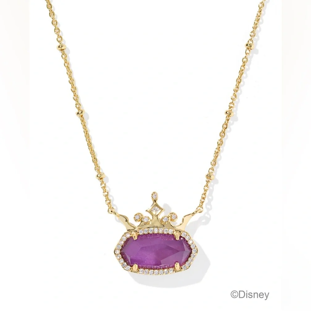 Disney | Kendra Scott Elisa Princess Short Gold Pendant in Mauve Mother-of-Pearl